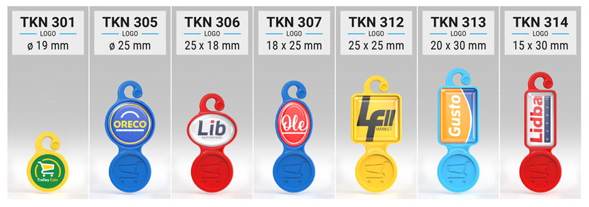 breloki żetony do wózków sklepowych