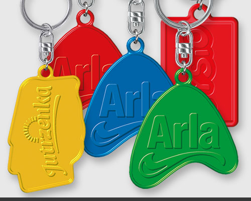 Keyrings with relief